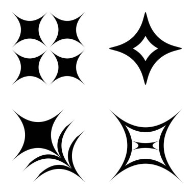 Özet _ 4star2 Düz Simge Seti Beyaz Arkaplanda İzole Edildi