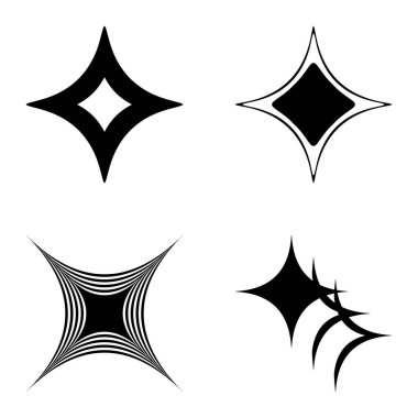 Özet _ 4star2 Düz Simge Seti Beyaz Arkaplanda İzole Edildi