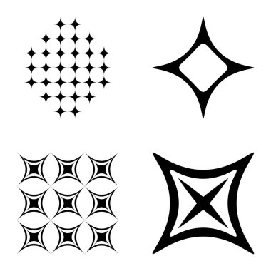 Özet _ 4star2 Düz Simge Seti Beyaz Arkaplanda İzole Edildi