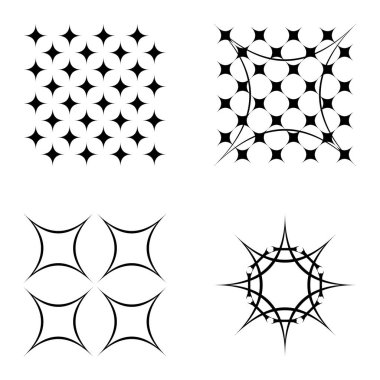 Özet _ 4star2 Düz Simge Seti Beyaz Arkaplanda İzole Edildi