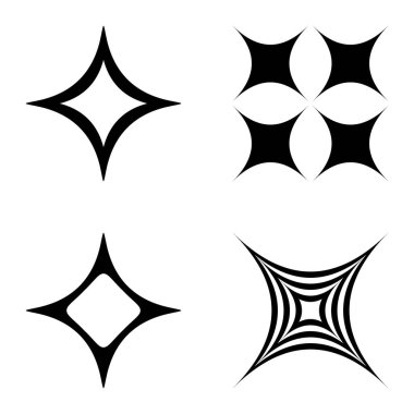 Özet _ 4star2 Düz Simge Seti Beyaz Arkaplanda İzole Edildi