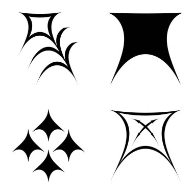 Soyut _ trapez Düz Simge Seti Beyaz Arkaplanda İzole Edildi