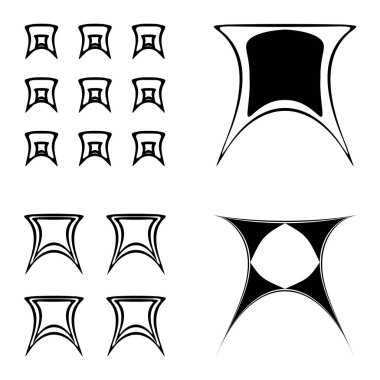 Soyut _ trapez Düz Simge Seti Beyaz Arkaplanda İzole Edildi