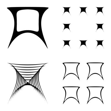 Soyut _ trapez Düz Simge Seti Beyaz Arkaplanda İzole Edildi