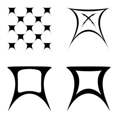 Soyut _ trapez Düz Simge Seti Beyaz Arkaplanda İzole Edildi