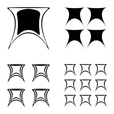 Soyut _ trapez Düz Simge Seti Beyaz Arkaplanda İzole Edildi