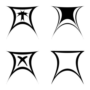 Soyut _ trapez Düz Simge Seti Beyaz Arkaplanda İzole Edildi