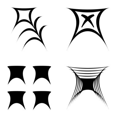 Soyut _ trapez Düz Simge Seti Beyaz Arkaplanda İzole Edildi