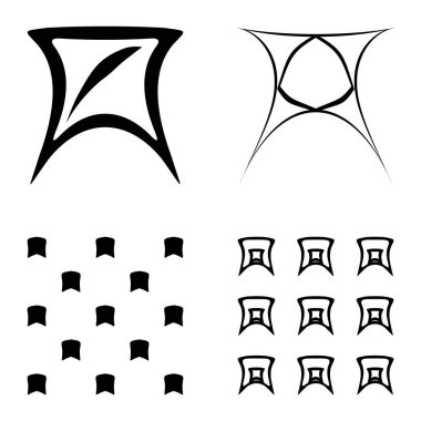 Soyut _ trapez Düz Simge Seti Beyaz Arkaplanda İzole Edildi