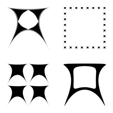 Soyut _ trapez Düz Simge Seti Beyaz Arkaplanda İzole Edildi