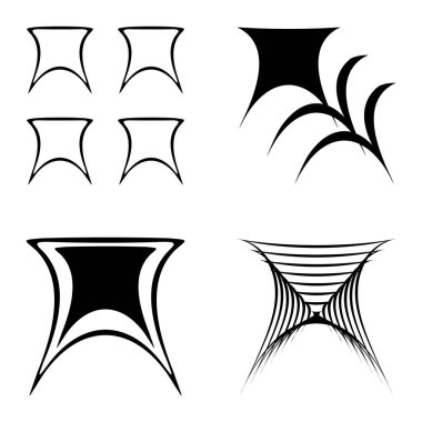 Soyut _ trapez Düz Simge Seti Beyaz Arkaplanda İzole Edildi