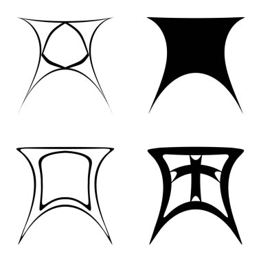 Soyut _ trapez Düz Simge Seti Beyaz Arkaplanda İzole Edildi