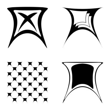 Soyut _ trapez Düz Simge Seti Beyaz Arkaplanda İzole Edildi