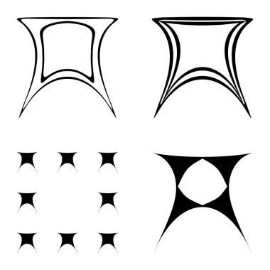 Soyut _ trapez Düz Simge Seti Beyaz Arkaplanda İzole Edildi