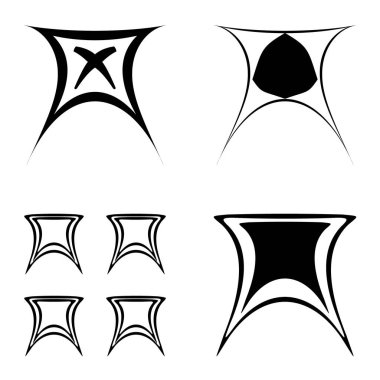 Soyut _ trapez Düz Simge Seti Beyaz Arkaplanda İzole Edildi