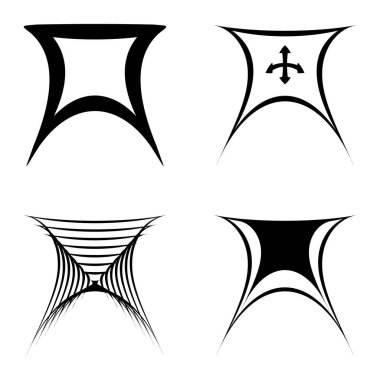 Soyut _ trapez Düz Simge Seti Beyaz Arkaplanda İzole Edildi