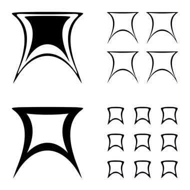 Soyut _ trapez Düz Simge Seti Beyaz Arkaplanda İzole Edildi