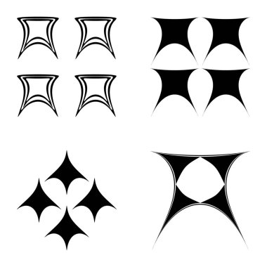 Soyut _ trapez Düz Simge Seti Beyaz Arkaplanda İzole Edildi