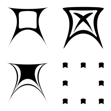 Soyut _ trapez Düz Simge Seti Beyaz Arkaplanda İzole Edildi