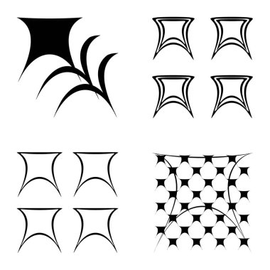 Soyut _ trapez Düz Simge Seti Beyaz Arkaplanda İzole Edildi