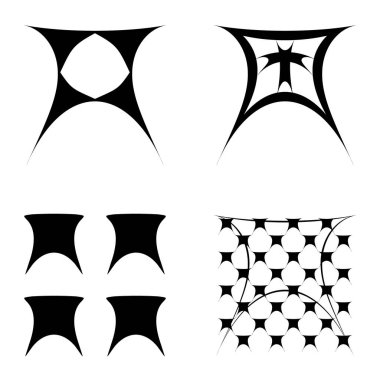 Soyut _ trapez Düz Simge Seti Beyaz Arkaplanda İzole Edildi