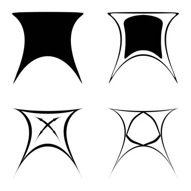 Soyut _ trapez Düz Simge Seti Beyaz Arkaplanda İzole Edildi