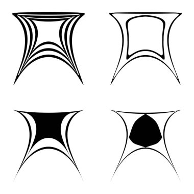 Soyut _ trapez Düz Simge Seti Beyaz Arkaplanda İzole Edildi