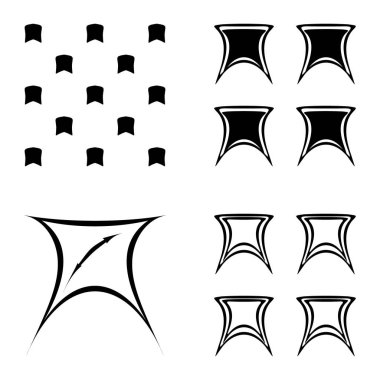 Soyut _ trapez Düz Simge Seti Beyaz Arkaplanda İzole Edildi