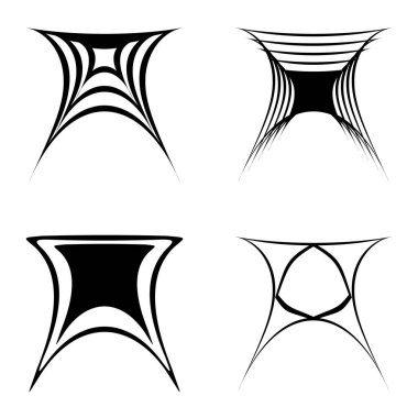 Soyut _ trapez Düz Simge Seti Beyaz Arkaplanda İzole Edildi