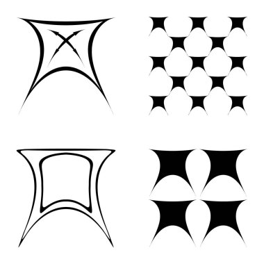 Soyut _ trapez Düz Simge Seti Beyaz Arkaplanda İzole Edildi