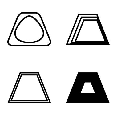 Soyut _ trapeze2 Düz Simge Seti Beyaz Arkaplanda İzole Edildi