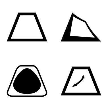 Soyut _ trapeze2 Düz Simge Seti Beyaz Arkaplanda İzole Edildi