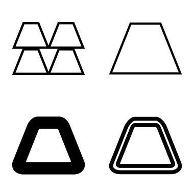 Soyut _ trapeze2 Düz Simge Seti Beyaz Arkaplanda İzole Edildi