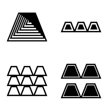 Soyut _ trapeze2 Düz Simge Seti Beyaz Arkaplanda İzole Edildi