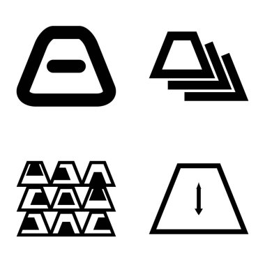 Soyut _ trapeze2 Düz Simge Seti Beyaz Arkaplanda İzole Edildi