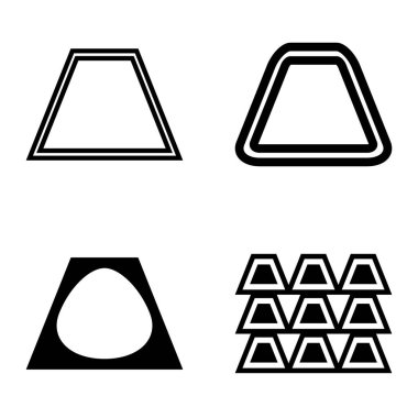 Soyut _ trapeze2 Düz Simge Seti Beyaz Arkaplanda İzole Edildi