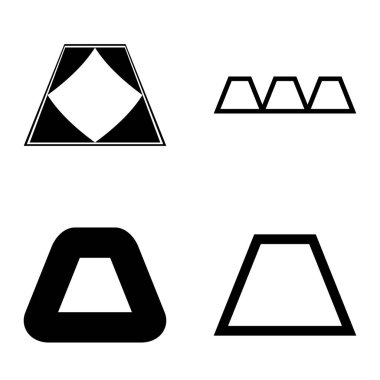 Soyut _ trapeze2 Düz Simge Seti Beyaz Arkaplanda İzole Edildi