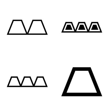 Soyut _ trapeze2 Düz Simge Seti Beyaz Arkaplanda İzole Edildi