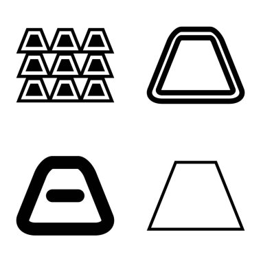 Soyut _ trapeze2 Düz Simge Seti Beyaz Arkaplanda İzole Edildi