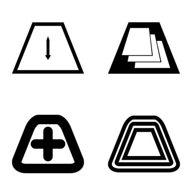 Soyut _ trapeze2 Düz Simge Seti Beyaz Arkaplanda İzole Edildi