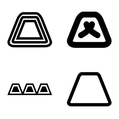 Soyut _ trapeze2 Düz Simge Seti Beyaz Arkaplanda İzole Edildi