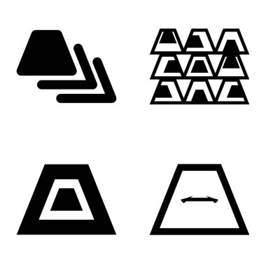 Soyut _ trapeze2 Düz Simge Seti Beyaz Arkaplanda İzole Edildi