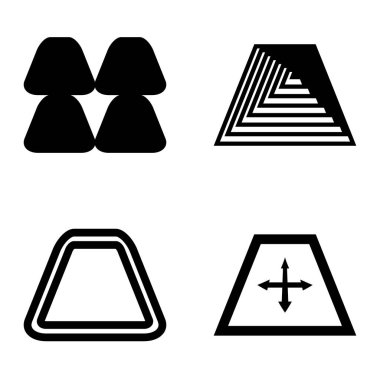 Soyut _ trapeze2 Düz Simge Seti Beyaz Arkaplanda İzole Edildi