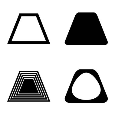 Soyut _ trapeze2 Düz Simge Seti Beyaz Arkaplanda İzole Edildi