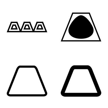 Soyut _ trapeze2 Düz Simge Seti Beyaz Arkaplanda İzole Edildi