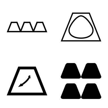 Soyut _ trapeze2 Düz Simge Seti Beyaz Arkaplanda İzole Edildi