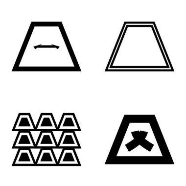 Soyut _ trapeze2 Düz Simge Seti Beyaz Arkaplanda İzole Edildi