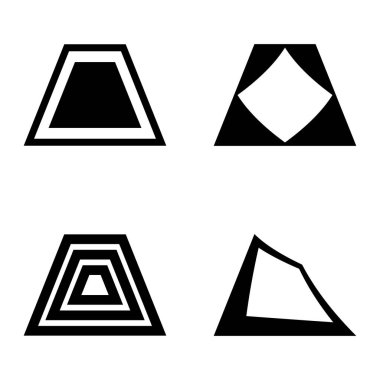 Soyut _ trapeze2 Düz Simge Seti Beyaz Arkaplanda İzole Edildi