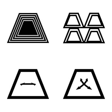 Soyut _ trapeze2 Düz Simge Seti Beyaz Arkaplanda İzole Edildi