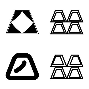 Soyut _ trapeze2 Düz Simge Seti Beyaz Arkaplanda İzole Edildi